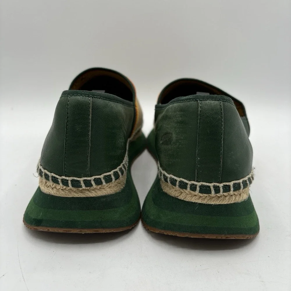 Tory‎ Burch Daisy Espadrille Slip On Sneakers Women's 10 M Knit Striped Green